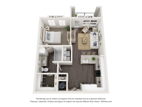 One bedroom apartment at Jefferson Cove Apartments in Grandprairie, TX